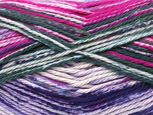 Composition 100% Coton, Purple Shades, Pink Shades, Brand Ice Yarns, Green, Beige, Yarn Thickness 4 Medium Worsted, Afghan, Aran, fnt2-80072