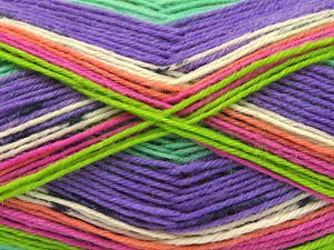 Composition 75% Superwash Wool, 25% Polyamide, Purple, Pink, Brand Ice Yarns, Green Shades, Gold, Cream, Black, Yarn Thickness 1 SuperFine Sock, Fingering, Baby, fnt2-80088 