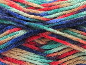 Composition 75% Acrylique haut de gamme, 25% Laine, Red, Brand Ice Yarns, Green Shades, Blue Shades, Beige, Yarn Thickness 5 Bulky Chunky, Craft, Rug, fnt2-80097 