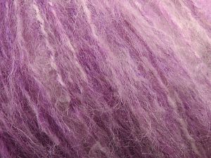 Composition 61% Acrylique, 24% Polyester, 15% Laine, White, Lilac, Brand Ice Yarns, fnt2-80187