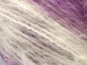 Composition 61% Acrylique, 24% Polyester, 15% Laine, White, Lilac, Brand Ice Yarns, fnt2-80188