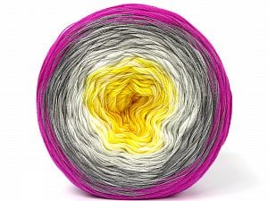 Composition 50% Acrylique, 50% Coton, Yellow, White, Brand Ice Yarns, Grey Shades, Fuchsia, Yarn Thickness 2 Fine Sport, Baby, fnt2-80312