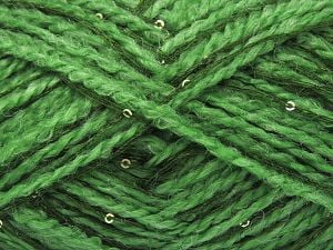 Composition 48% Polyester, 40% Acrylique, 2% Paillette, 10% Polyamide, Khaki, Brand Ice Yarns, Green, fnt2-80343 