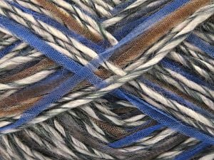 Composition 50% Polyamide, 25% Acrylique, 25% Laine, Brand Ice Yarns, Grey, Brown Shades, Blue, Black, Yarn Thickness 5 Bulky Chunky, Craft, Rug, fnt2-80359 