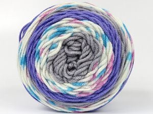 Composition 100% Acrylique, White, Turquoise, Pink, Lilac, Brand Ice Yarns, Grey, fnt2-80400 