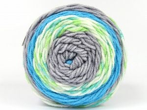 Composition 100% Acrylique, White, Turquoise, Brand Ice Yarns, Grey, Green Shades, fnt2-80402 