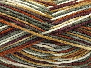 Composition 100% Acrylique, White, Brand Ice Yarns, Green, Brown Shades, Yarn Thickness 4 Medium Worsted, Afghan, Aran, fnt2-80442 