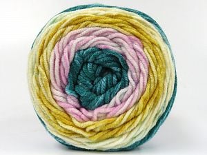 Composition 100% Acrylique, Pink, Brand Ice Yarns, Green, Gold, Cream, Yarn Thickness 4 Medium Worsted, Afghan, Aran, fnt2-80448 