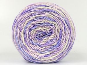 Composition 100% Acrylique Anti-bouloches, White, Lilac Shades, Brand Ice Yarns, Yarn Thickness 3 Light DK, Light, Worsted, fnt2-80483 