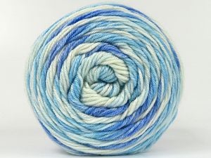 Composition 100% Acrylique Anti-bouloches, White, Brand Ice Yarns, Blue Shades, Yarn Thickness 3 Light DK, Light, Worsted, fnt2-80484 