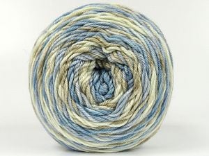 Composition 100% Acrylique Anti-bouloches, Brand Ice Yarns, Cream, Camel, Blue Shades, Yarn Thickness 3 Light DK, Light, Worsted, fnt2-80486 