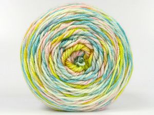 Composition 100% Acrylique Anti-bouloches, Yellow, White, Turquoise, Pink, Brand Ice Yarns, Yarn Thickness 3 Light DK, Light, Worsted, fnt2-80493 