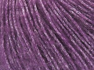 Fiber Content 30% Acrylic, 25% Metallic Lurex, 20% Polyamide, 15% Mohair, 10% Superwash Wool, Purple, Brand Ice Yarns, Yarn Thickness 3 Light DK, Light, Worsted, fnt2-80539 