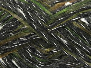 Composition 50% Polyamide, 35% Acrylique, 15% Polyester, White, Brand Ice Yarns, Grey, Green, Gold, Black, Yarn Thickness 5 Bulky Chunky, Craft, Rug, fnt2-80542 