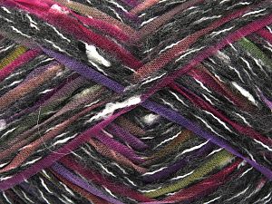 Composition 50% Polyamide, 35% Acrylique, 15% Polyester, White, Purple Shades, Brand Ice Yarns, Grey, Green, Black, Yarn Thickness 5 Bulky Chunky, Craft, Rug, fnt2-80543 