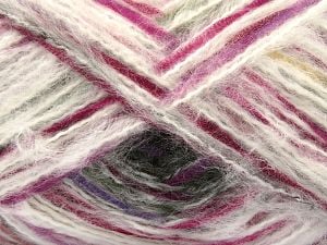 Composition 8% Laine, 50% Polyamide, 30% Acrylique, 12% Polyester, White, Purple Shades, Brand Ice Yarns, Grey, Green, Black, Yarn Thickness 5 Bulky Chunky, Craft, Rug, fnt2-80546 
