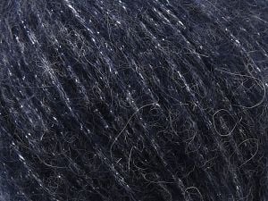 Fiber Content 30% Acrylic, 25% Metallic Lurex, 20% Polyamide, 15% Mohair, 10% Superwash Wool, Navy, Brand Ice Yarns, fnt2-80737 