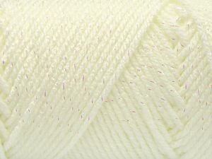 Machine washable. Composition 90% Acrylique, 10% Métallique Lurex, White, Brand Ice Yarns, fnt2-80829