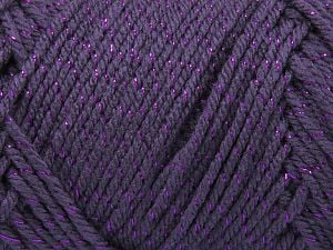 Machine washable. Composition 90% Acrylique, 10% Métallique Lurex, Purple, Brand Ice Yarns, fnt2-80841