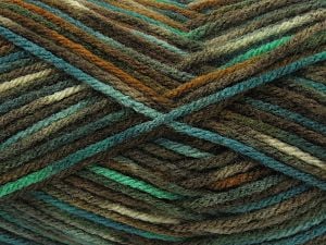 Composition 100% Acrylique, Teal, Brand Ice Yarns, Green, Brown Shades, fnt2-80856 
