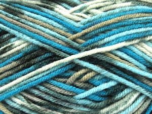 Composition 100% Acrylique, White, Turquoise Shades, Brand Ice Yarns, Grey, Camel, fnt2-80862 