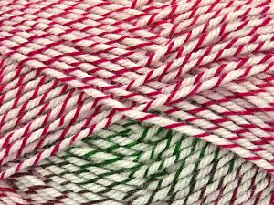 Fiber Content 100% Acrylic, White, Red, Brand Ice Yarns, Green, fnt2-80870 