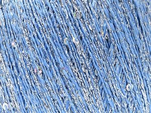 Composition 40% Métallique Lurex, 35% Polyester, 25% Paillette, Silver, Brand Ice Yarns, Baby Blue, fnt2-80901