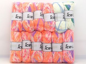 Self Striping Yarns In this list; you see most recent 50 mixed lots. <br> To see all <a href=&/mixed_lots/o/4#list&>CLICK HERE</a> (Old ones have much better deals)<hr> Fiber Content 100% Acrylic, Brand Ice Yarns, fnt2-80922