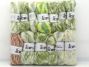 Self Striping Yarns In this list; you see most recent 50 mixed lots. <br> To see all <a href=&/mixed_lots/o/4#list&>CLICK HERE</a> (Old ones have much better deals)<hr> Fiber Content 100% Acrylic, Brand Ice Yarns, fnt2-80924