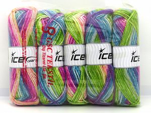Self Striping Yarns In this list; you see most recent 50 mixed lots. <br> To see all <a href=&/mixed_lots/o/4#list&>CLICK HERE</a> (Old ones have much better deals)<hr> Composition 100% Acrylique, Brand Ice Yarns, fnt2-80941