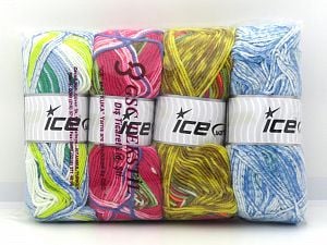 Self Striping Yarns In this list; you see most recent 50 mixed lots. <br> To see all <a href=&/mixed_lots/o/4#list&>CLICK HERE</a> (Old ones have much better deals)<hr> Composition 100% Acrylique, Brand Ice Yarns, fnt2-80943