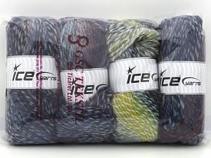 Self Striping Yarns In this list; you see most recent 50 mixed lots. <br> To see all <a href=&/mixed_lots/o/4#list&>CLICK HERE</a> (Old ones have much better deals)<hr> İçerik 95% Akrilik, 5% Yün, Brand Ice Yarns, fnt2-80947