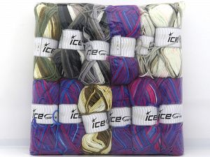 Self Striping Yarns In this list; you see most recent 50 mixed lots. <br> To see all <a href=&/mixed_lots/o/4#list&>CLICK HERE</a> (Old ones have much better deals)<hr> Fiber Content 100% Acrylic, Brand Ice Yarns, fnt2-80965