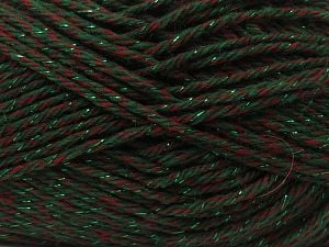 Composition 95% Acrylique, 5% MÃ©tallique Lurex, Red, Brand Ice Yarns, Green, Yarn Thickness 4 Medium Worsted, Afghan, Aran, fnt2-80981 