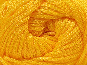Width is 2-3 mm Fiber Content 100% Polyester, Yellow, Brand Ice Yarns, fnt2-21649