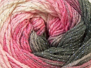 Composition 95% Acrylique, 5% Lurex, White, Silver, Pink, Lilac, Brand Ice Yarns, Grey, Yarn Thickness 3 Light DK, Light, Worsted, fnt2-22054