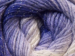 Composition 95% Acrylique, 5% Lurex, White, Silver, Lilac, Brand Ice Yarns, Yarn Thickness 3 Light DK, Light, Worsted, fnt2-22061