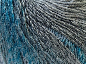 Fiber Content 50% Wool, 50% Acrylic, Turquoise, Brand Ice Yarns, Grey Shades, Yarn Thickness 3 Light DK, Light, Worsted, fnt2-27152