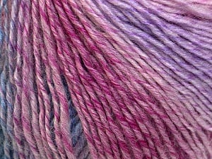 Fiber Content 50% Acrylic, 50% Wool, Pink, Lilac, Brand ICE, Blue, Yarn Thickness 3 Light DK, Light, Worsted, fnt2-27155