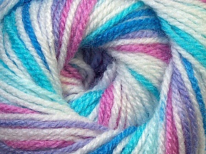 Fiber Content 100% Premium Acrylic, White, Rose Pink, Lilac, Brand ICE, Blue Shades, Yarn Thickness 3 Light DK, Light, Worsted, fnt2-33393