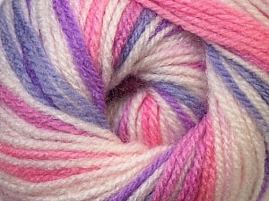 Composition 100% Acrylique haut de gamme, White, Purple, Pink, Lilac, Brand Ice Yarns, Yarn Thickness 3 Light DK, Light, Worsted, fnt2-33394