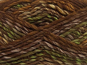 Fiber Content 75% Acrylic, 25% Wool, Brand Ice Yarns, Green, Brown Shades, Yarn Thickness 5 Bulky Chunky, Craft, Rug, fnt2-40814