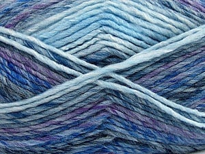Fiber Content 75% Acrylic, 25% Wool, Purple, Brand Ice Yarns, Grey, Blue Shades, Yarn Thickness 5 Bulky Chunky, Craft, Rug, fnt2-40816