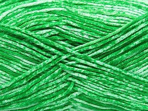Strong pure cotton yarn in beautiful colours, reminiscent of bleached denim. Machine washable and dryable. Fiber Content 100% Cotton, White, Brand Ice Yarns, Green, Yarn Thickness 3 Light DK, Light, Worsted, fnt2-42563