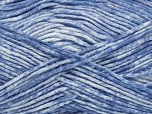 Strong pure cotton yarn in beautiful colours, reminiscent of bleached denim. Machine washable and dryable. Fiber Content 100% Cotton, White, Indigo Blue, Brand Ice Yarns, Yarn Thickness 3 Light DK, Light, Worsted, fnt2-42571