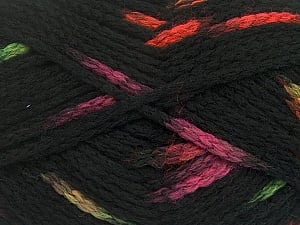 Make a knot on the spots part of the yarn while knitting to give a pompom look. Fiber Content 76% Acrylic, 13% Polyamide, 11% Wool, Neon Colors, Brand Ice Yarns, Black, Yarn Thickness 5 Bulky Chunky, Craft, Rug, fnt2-42781