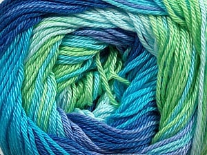 Composition 100% Coton mercerisé, Turquoise, Lilac, Brand Ice Yarns, Green, Blue Shades, Yarn Thickness 2 Fine Sport, Baby, fnt2-44695