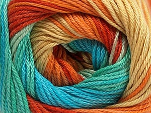 Composition 100% Coton mercerisé, Yellow, Turquoise, Orange, Mint Green, Brand Ice Yarns, Yarn Thickness 2 Fine Sport, Baby, fnt2-47197