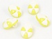 5 Cap Figure Buttons White, Light Olive Green