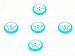 5 Butterfly Figure Buttons Turquoise